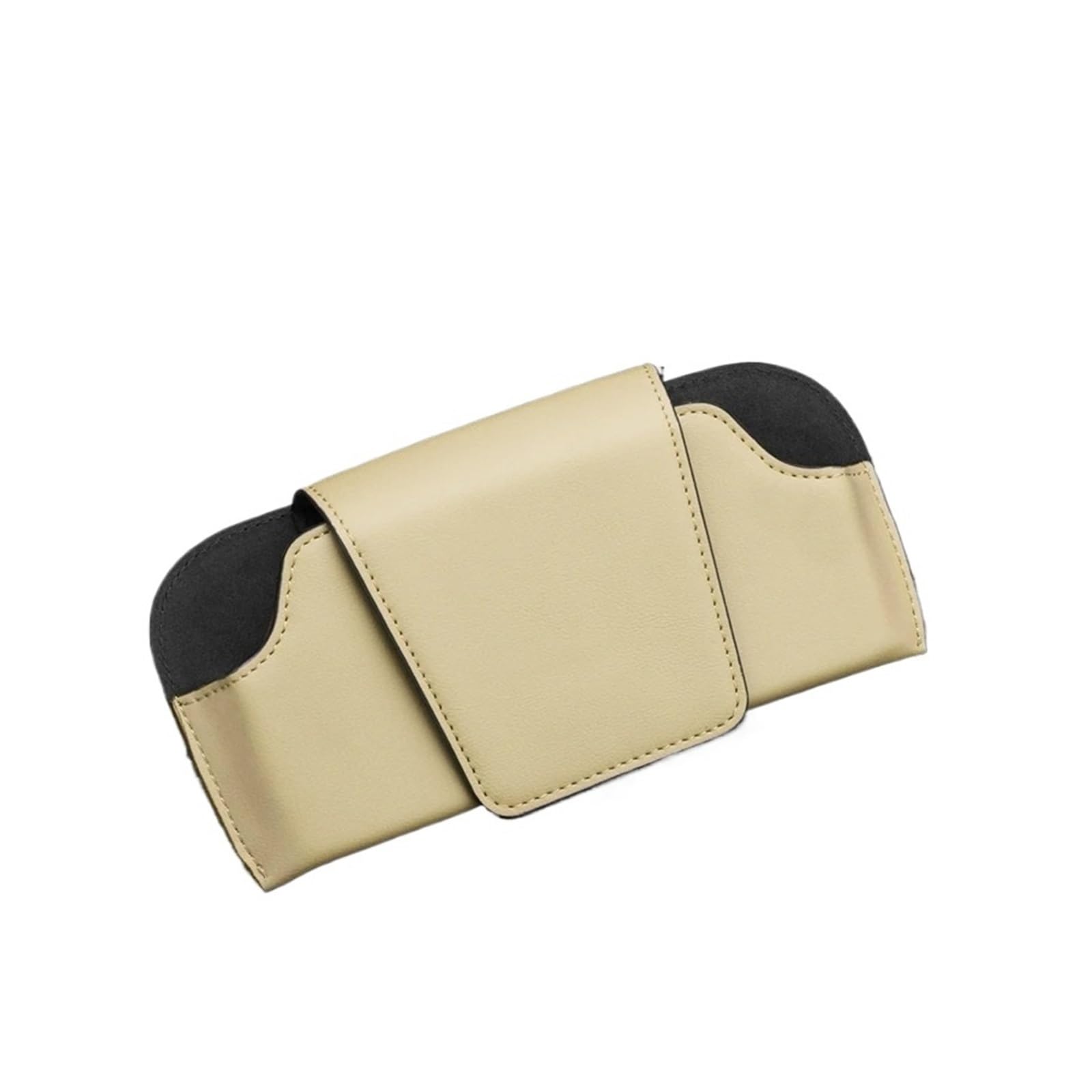 Auto Sonnenbrillenhalter Auto Brillenetui Sonnenblende Lederhalter Sonnenbrille Clip Karte Ticket Brillen Aufbewahrungsbox Zubehör(Beige)