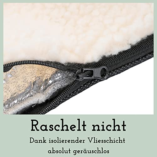 Fellou Heizdecke Katze 90 x 64 cm - Selbstheizende Decke Katze - Waschbar, Knisterfrei & rutschfest - Wärmedecke Hund - Heizmatte Haustier - Kuschelig weiche Wärmematte ohne Strom in beige