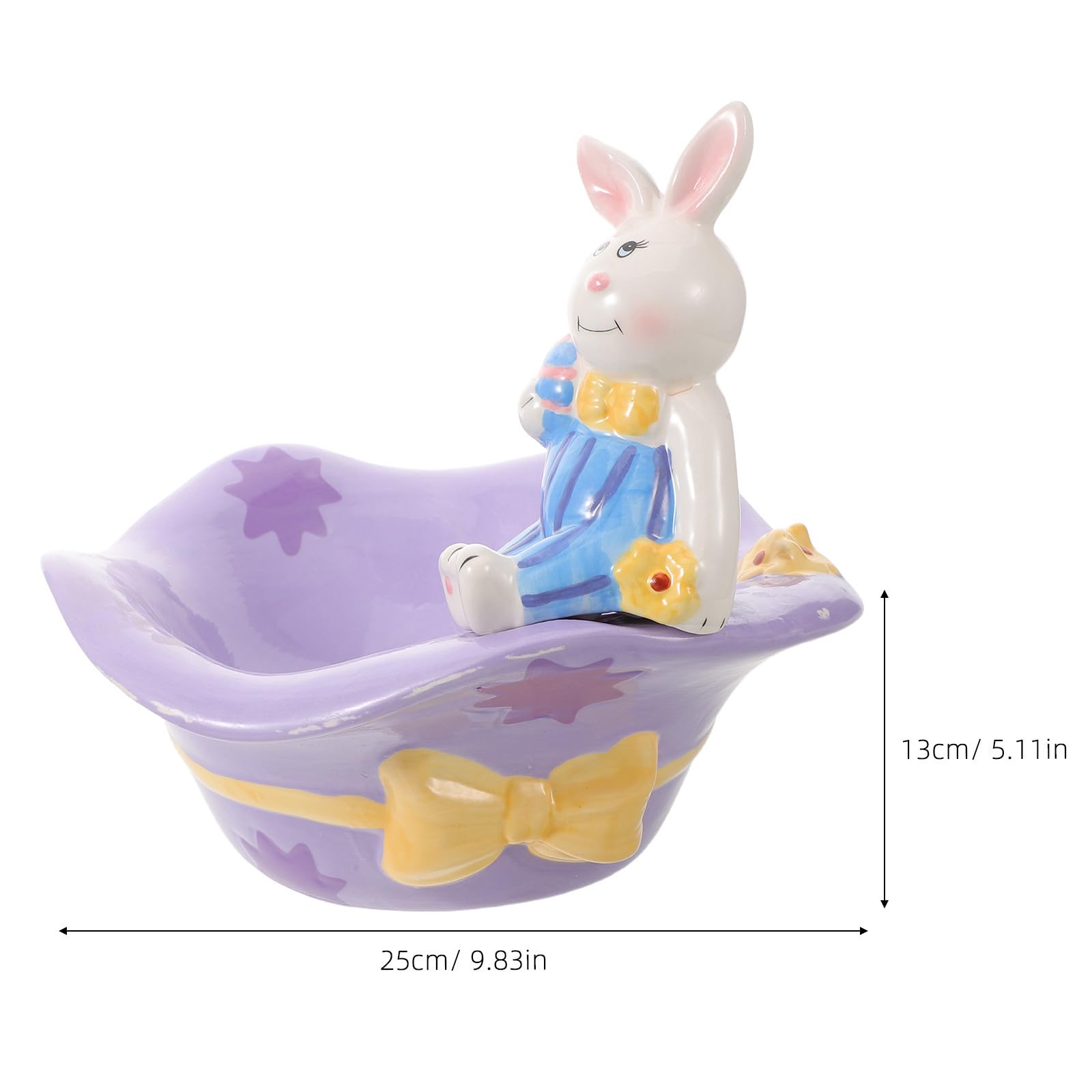 VOSAREA Ciotola Coniglio in Ceramica Pasquale per Caramelle e Snack | Design Festivo a Forma di Coniglio, Finitura Ceramica, per Decorazioni di Pasqua e Feste Primaverili