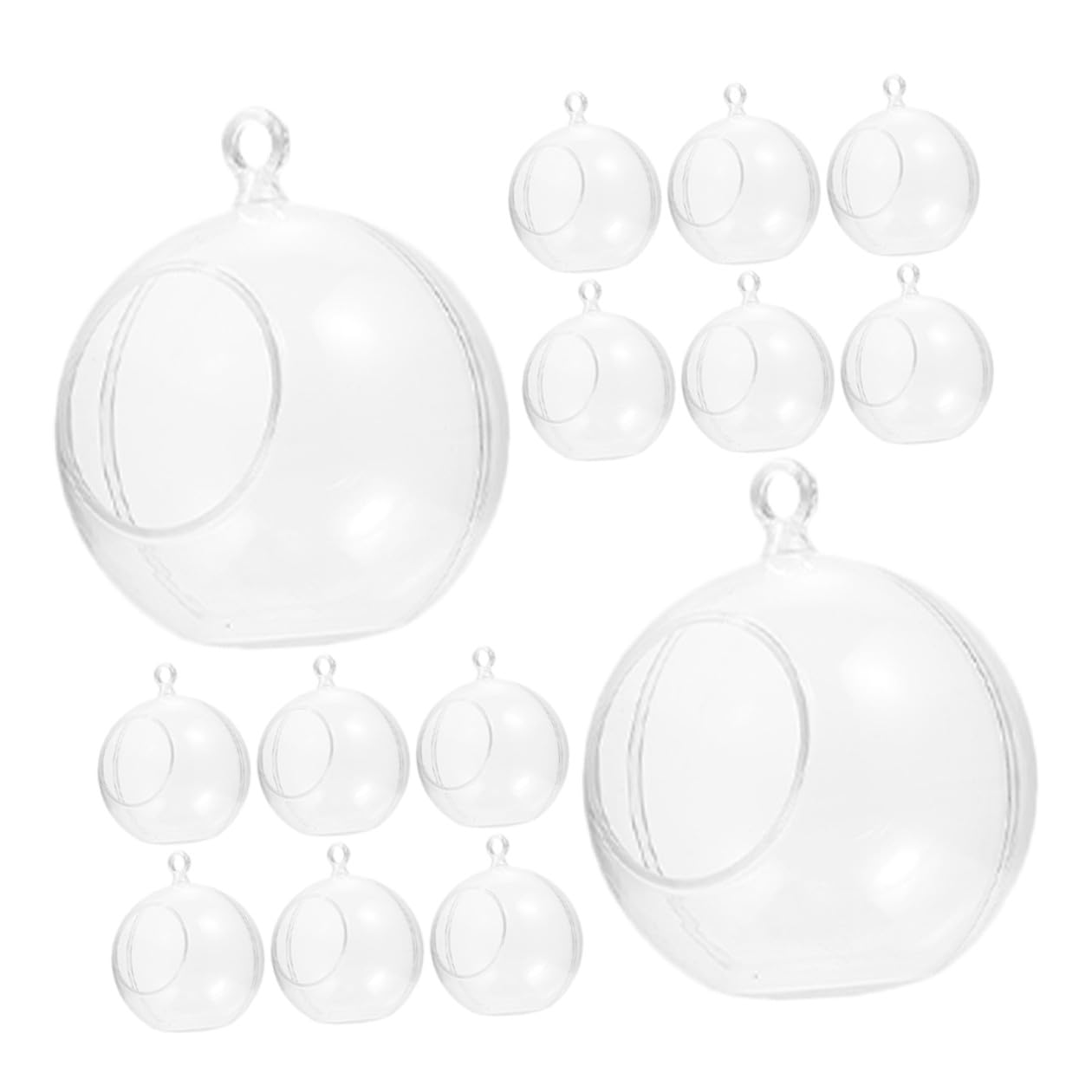 SEWACC Bolas de Adorno Transparentes Huecas de 8 Cm para Colgar, 20 Unidades de Plástico Resistente para Decoración Navideña, Bodas, Cumpleaños y Fiestas, Adornos Rellenables para DIY