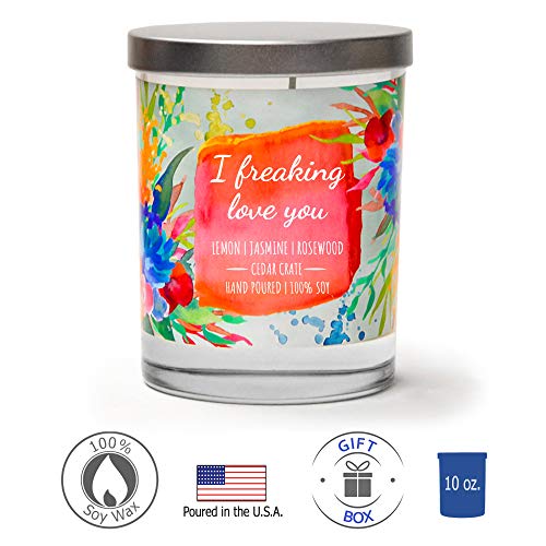 I Freaking Love You – Candle Gifts For Women, Relaxing Gifts For Women, Mother’s Day, Relaxing Candle For Friend, Best Friend, Friendship Gifts For Women, Lemon, Jasmine, Rosewood Scented Candle #TOP3