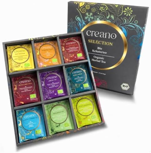 Creano Organic Herbal Tea Box โ Selection of 9 Unique Organic Infusions โ Premium Herbal & Fruit Tea Bags 27 Bags โ Healthy & Natural Wellness Gift*