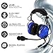 Aviation Headset for Pilots, Mono and Stereo Compatibilit, Headphone Twin Plugs,24 db PNR Noise Reduction Adjustable Headband for PPL Student Pilots Flight Passengers-Blue