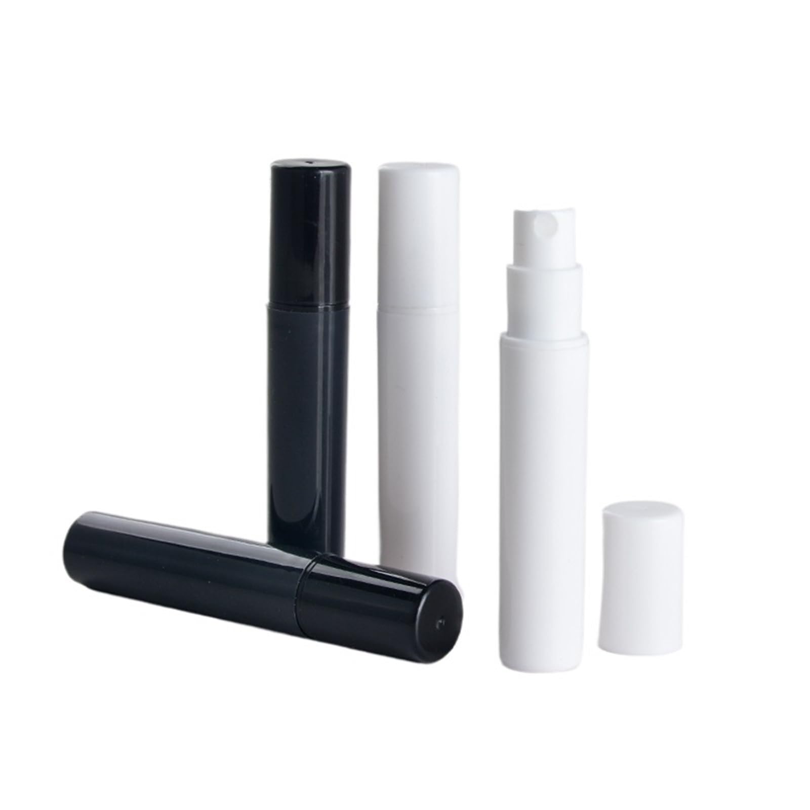 Porta profumo da viaggio 100 pezzi 2 ml 3,0 4 5 Mini flacone spray di profumo in plastica, piccolo campione Atomizzatore nero(White,5ml)