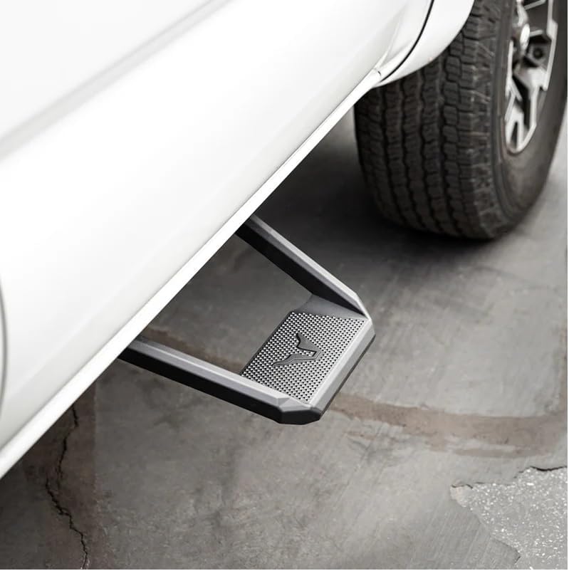 Aluminum Black Side Steps – Compatible with 2005–2024 Toyota Tacoma Single & Double Cab – Nerf Bars, 350 lb Load Capacity (Set of 2)