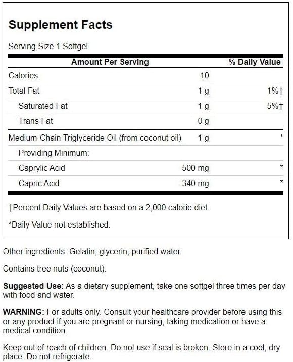 Swanson Aceite MCT Grado Farmacéutico 1000 mg 90 Cápsulas miniatura 2