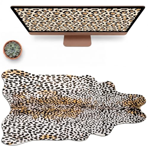 Tapis de bureau guépard 80x40cm antidérapant avec motif animalier moderne