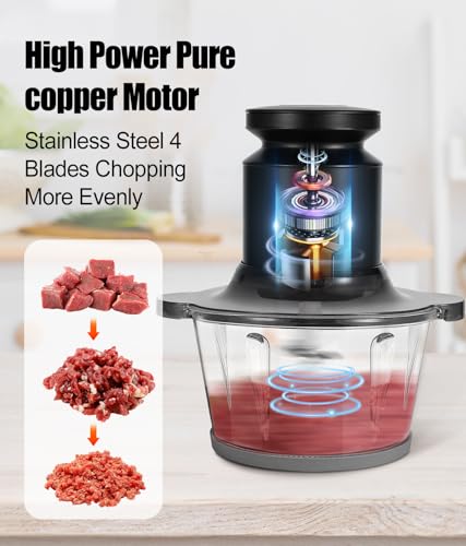 Food-Processor-400W-Electric-Food-Chopper-with-2-Glass-Bowls-8-Cup25-Cup-Meat-Grinder-with-2-Sets-Stainless-Steel-Blades-for-Baby-FoodMeat-Vegetables-Fruits-Nuts Food Processor 400W Electric Food Chopper with 2 Glass Bowls 8 Cup25 Cup Meat Grinder with 2 Sets Stainless Steel Blades for Baby FoodMeat Vegetables Fruits Nuts