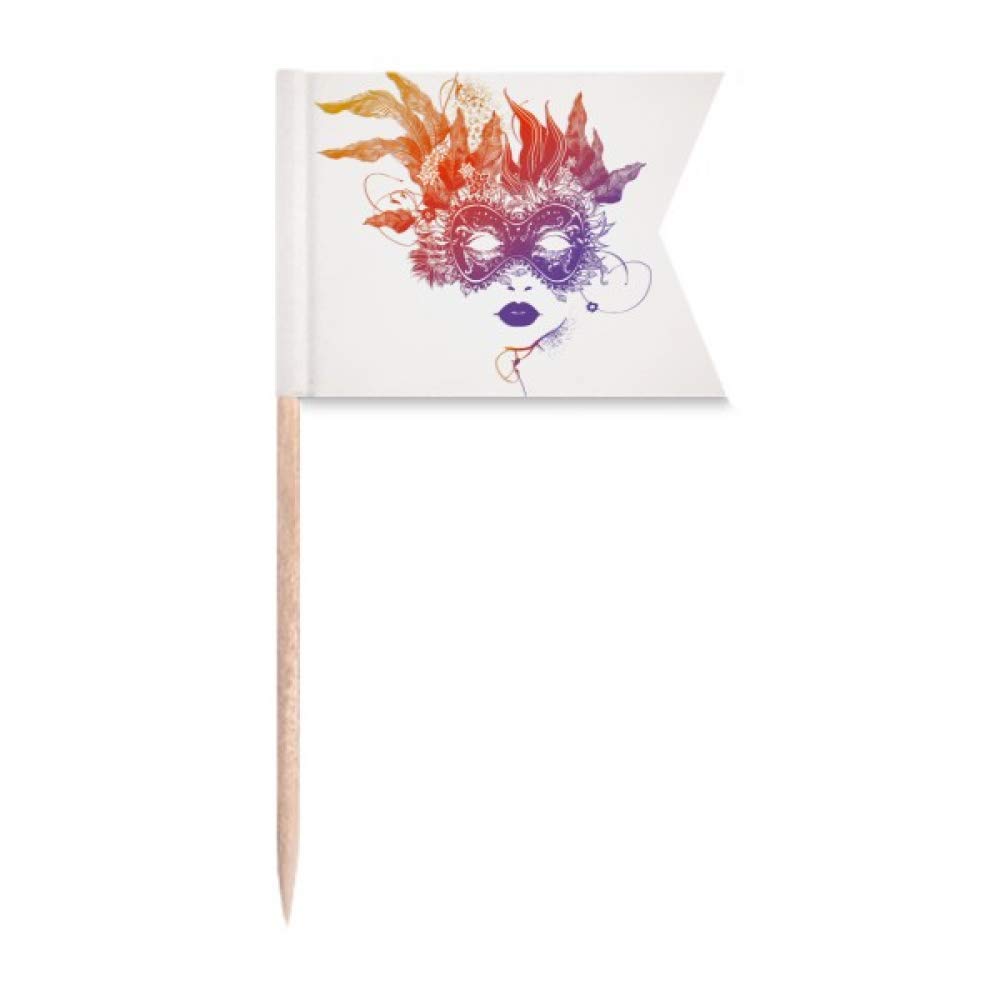 Grace Head Happy Carnival Of Venice Toothpick Flags Labeling Marking for Party Cake Food Cheeseplate