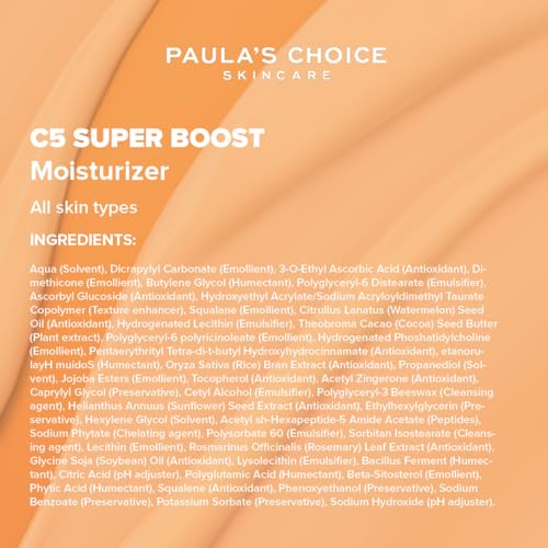 Paula's Choice C5 SUPER BOOST Moisturiser - Face Night Cream - Reduces Wrinkles & Brown Spots - Brightens Dull Skin Tone & - Leaves Skin Hydrated - with Vitamin C - All Skin Types - 50 ml - Image 7