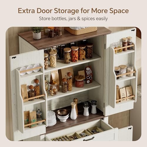 Ball & Cast 71" Kitchen Pantry Cabinet with Adjustable Shelves, White by Ball & Cast - Used condition - Image 7
