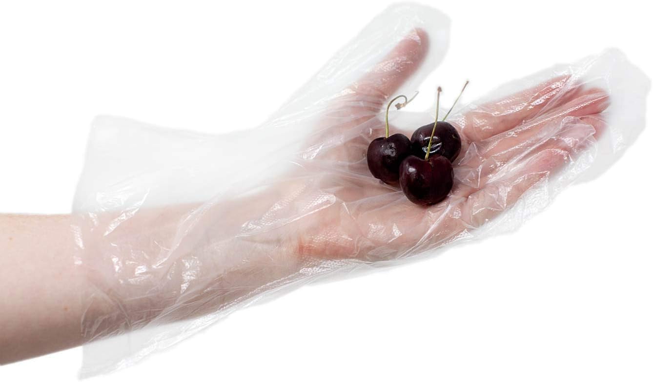 SAFE HANDLER New Disposable Food Handling Long Cuff Poly Gloves | One Size Fits Most, 0.65g, 11.5"