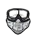 XCYT Tactical Airsoft Mask Adjustable Half Face Mask Steel Mesh Mask and Goggles Set for Hunting, Shooting, Paintball (Skull)