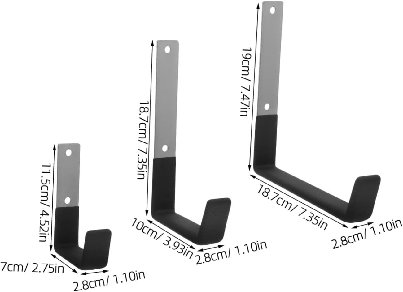 6pcs Heavy Duty Wall Mounted Hooks for Garage Storage Versatile Metal Hooks for Organizing Tools Ladders and Garden Equipment Easy Installation and Strong Bearing Capacity