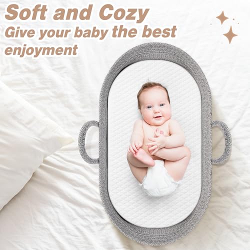 Pro Goleem Baby Diaper Changing Basket, Portable Easy to Clean Moses Basket for Newborn Babies with 1 Foam Pad 2 Waterproof Pad Covers and 1 Diaper Caddy Organizer - Thumbnail 7