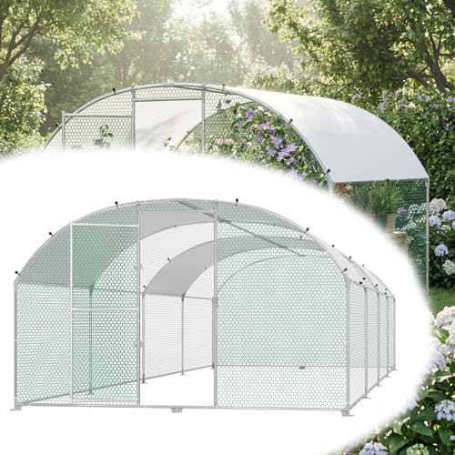 Suusolny Freilaufgehege Bogen Dach 3x8x2m,Hühnerstall aus Verzinkter Stahl Mit PE Dachabdeckung,Verdickte PVC Verbinder &Riegel für Haustierkäfig Hühnerkäfig Kleintiere Pflanzen Suusolny Freilaufgehege Bogen Dach 3x8x2m,Hühnerstall aus Verzinkter Stahl Mit PE Dachabdeckung,Verdickte PVC Verbinder &Riegel für Haustierkäfig Hühnerkäfig Kleintiere Pflanzen