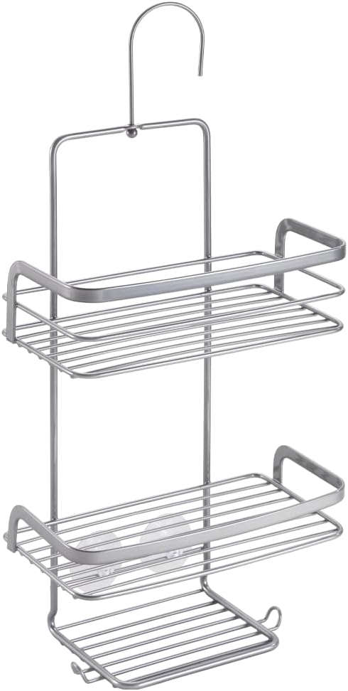 Metaltex Origin Luxury Shower Shelf 3 Section for Shower Rail with Hooks