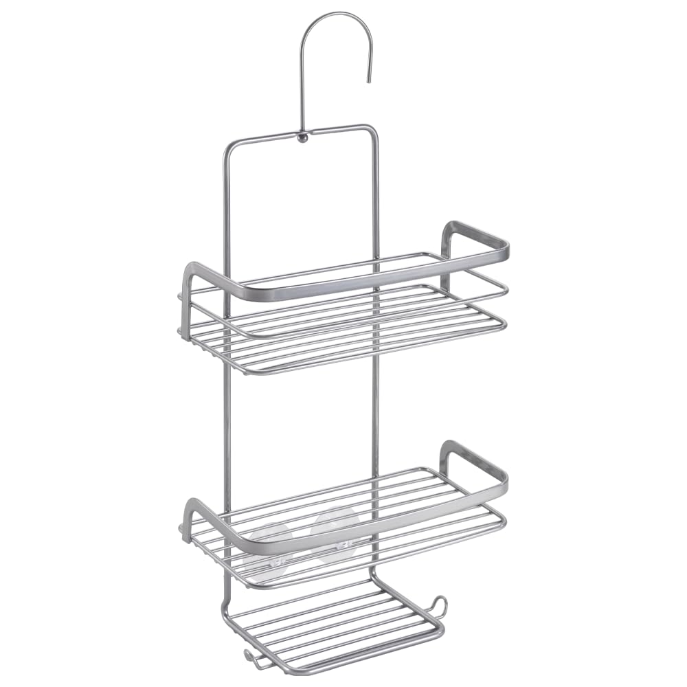 Metaltex Origin Luxury Shower Shelf 3 Section for Shower Rail with Hooks