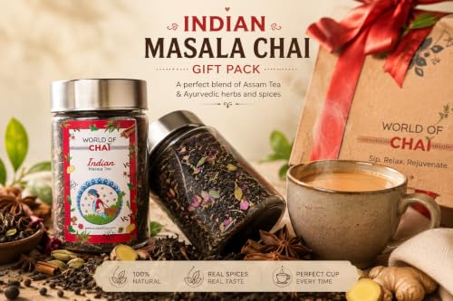 Image of World of Chai Indian Masala Tea with Saffron & Tulsi, 100 g