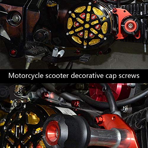 Image of Screw, 30Pcs Motorcycle Motorbike Screw Nut Cover Decoration for (Gold)