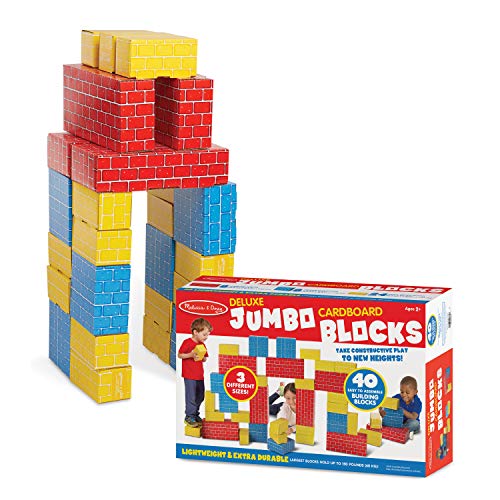 Melissa & Doug Jumbo Extra-Thick Cardboard Building Blocks - 40 Blocks In 3 Sizes #TOP4