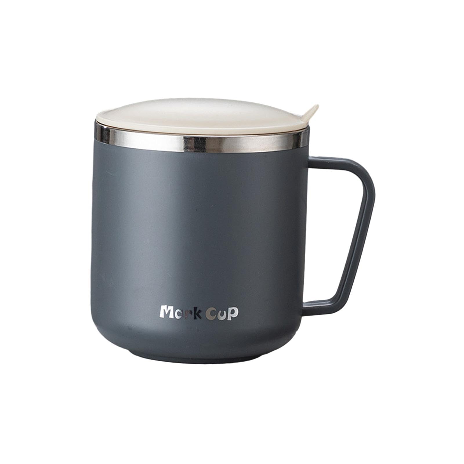 4 Tazas de Café Isotérmicas de Acero Inoxidable de 400 Ml, Anti-Quemaduras, con Tapa Y Asa, Ideales para Barbacoas Y Picnics.