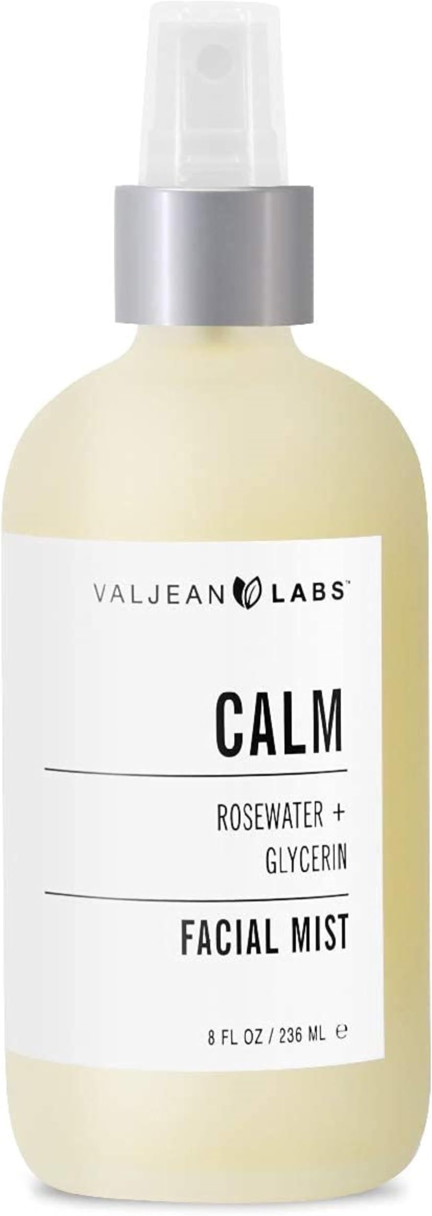 VALJEAN LABS Face Mist - Calm | Rosewater + Glycerine | Calms, Moisturizes, Soothes | Helps to Even Complexion | Paraben Free (8 oz)