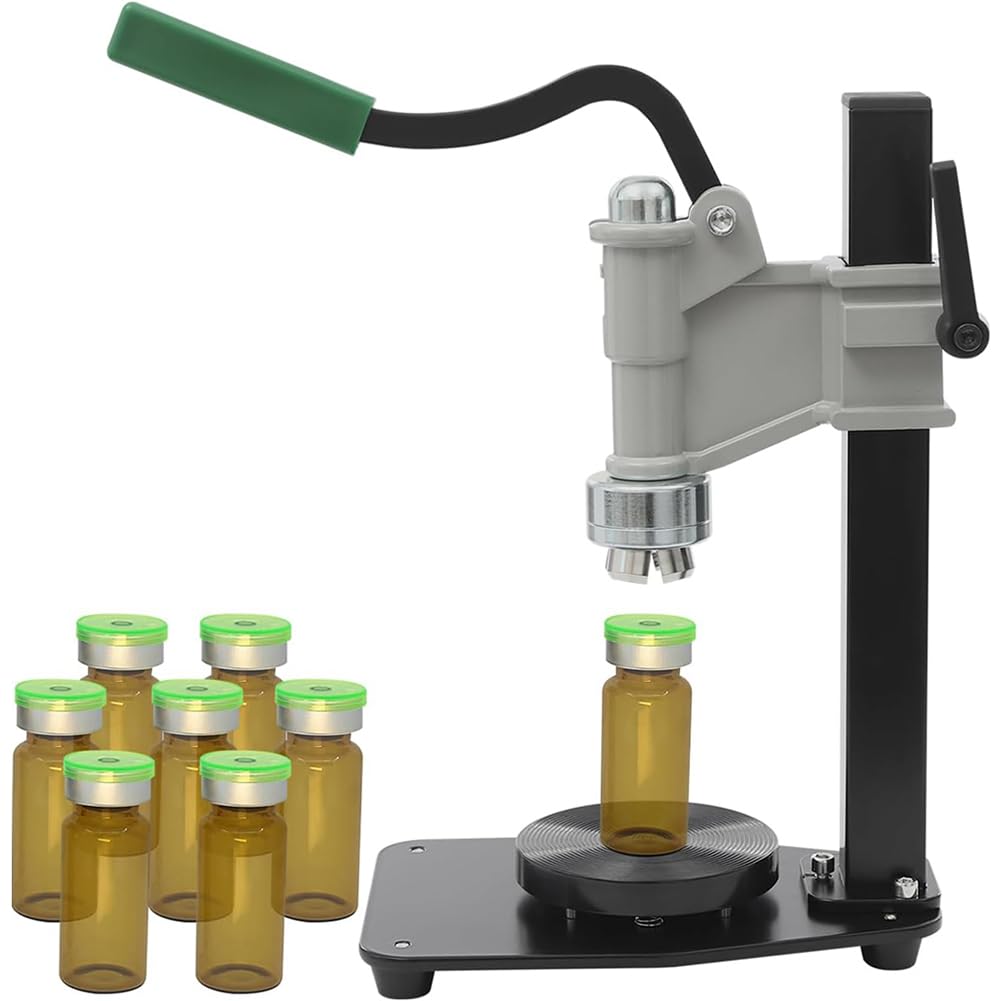 Crimpadora manual de viales para botellas de 13 a 20 mm, herramienta de sellado de tapas de escritorio, máquina prensadora de mano para un cierre seguro, diseño ajustable para un uso versátil