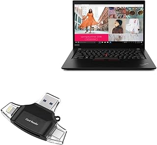 BoxWave Smart Gadget Compatible with Lenovo ThinkPad X13 (20UF) - AllReader SD Card Reader, microSD Card Reader SD Compact USB - Jet Black