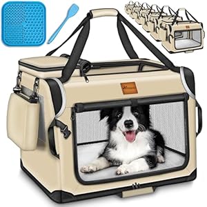 TRESKO faltbare Hundebox mit Leckmatte XL