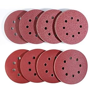 80pcs 125mm Sanding Discs, Hook and Loop 10 x 40/60/80/120/180/240/320/400 Mixed Grit, 8 Hole 5 Inch Round Sanding Discs…