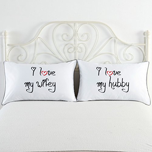 Haru Homie Microfiber Couples I Love My Wify/Hubby Pillowcases Set of 2, Gifts