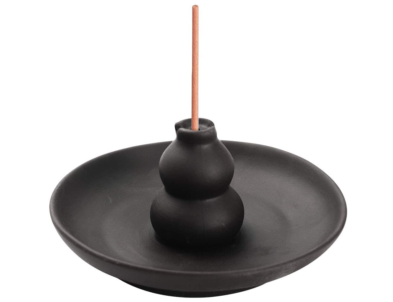 Miupoo Incense Burner Brown Glazed Ceramic Gourd Style Censer Burner Incense Holder.