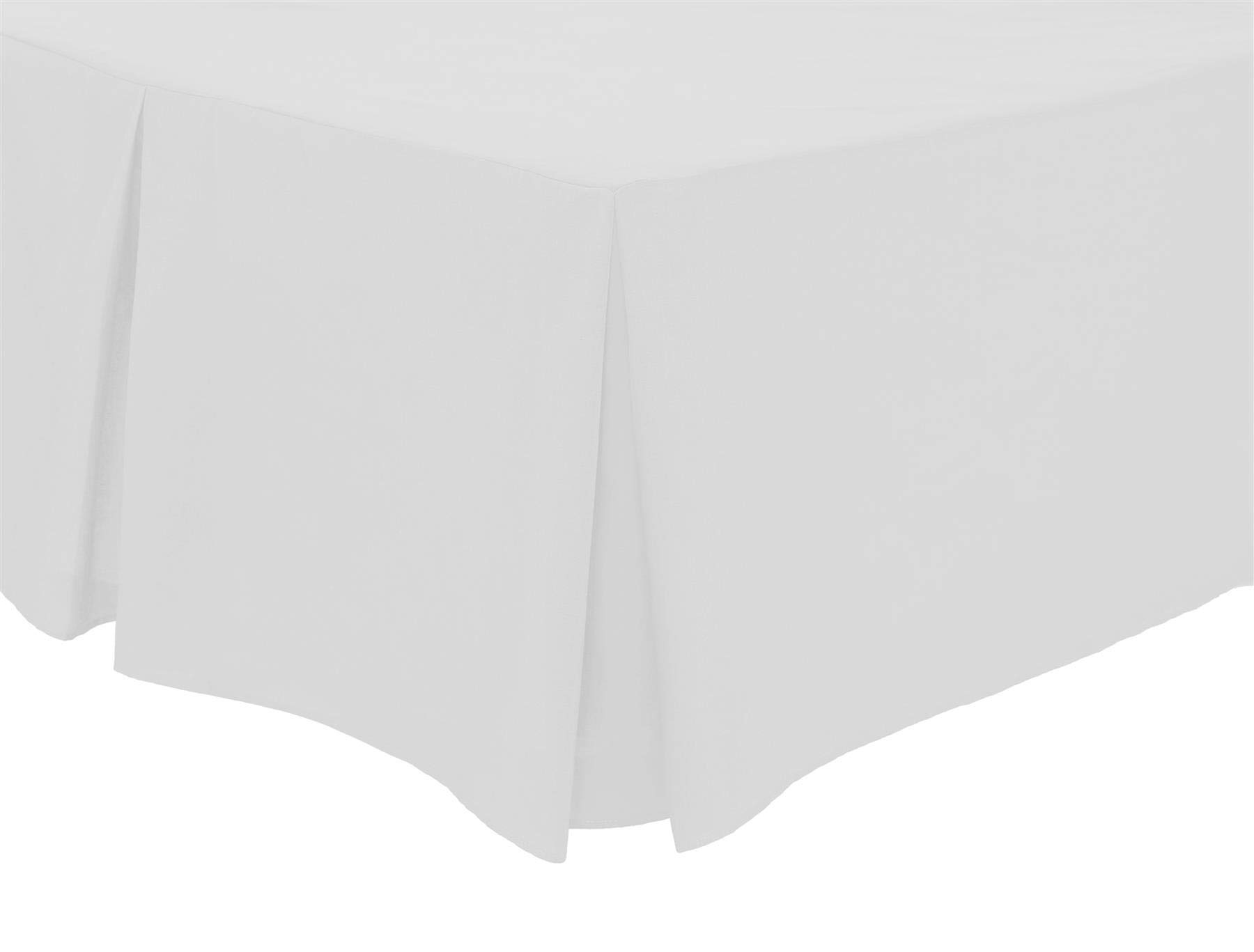 Olivia Rocco White Pleated Base Valance Sheet Easy Care Polycotton Base Valances, Double
