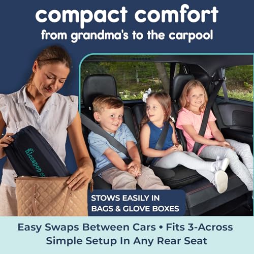 Image of Hiccapop UberBoost Inflatable Backless Booster Seat for Kids, Portable Travel Car Seat | Classic Graphite Black