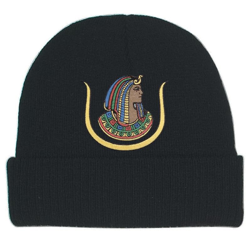 Ancient Egyptian D.O.I. Masonic Winter Cap - Black Beanie Hat with Standard D.O.I Symbol Freemason Hat - Daughters.
