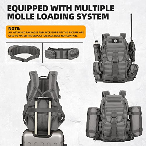 Kxbunqd 50L Military Tactical Backpack Hiking Waterproof Backpack Large Military Pack Army 3 Day Assault Pack Molle Bag Rucksack #TOP5
