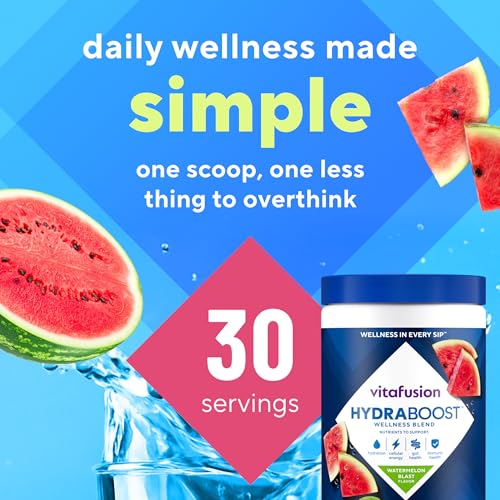 Vitafusion Hydraboost Hydration Drink Mix, Electrolytes Support Daily Hydration, Vitamins Support Cellular Energy & Immune Health, Prebiotic Fiber Supports Gut Health, Watermelon Blast, 30 Servings - image 7