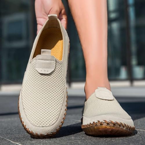 Image of Men's Genuine Leather Loafer Shoes Slip On Soft Walking Driving Shoes