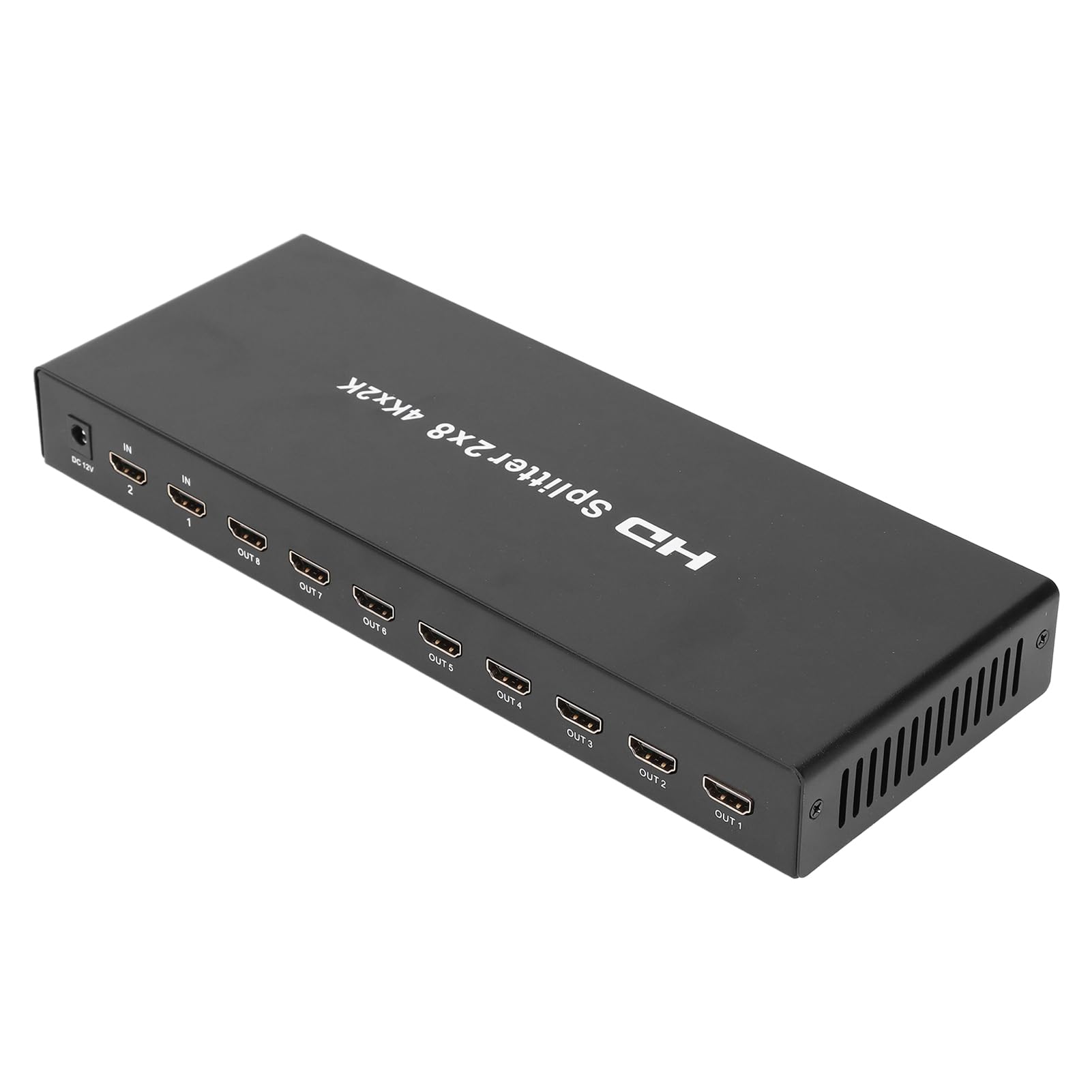 HDMI 4K 2 Ingressi 8 Uscite, Splitter Commutatore HDMI Automatico con Telecomando, 3 modalità di Commutazione, Selettore Video HDMI in Alluminio per Desktop TV (Spina