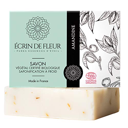 Écrin de Fleur - Savon Bio Amandine, Savon Surgras 5% à l'Huile d’Amande Douce, Savon Artisanal Saponifié à Froid pour Peaux Sensibles & Délicates, Corps et Visage - 100g Cover