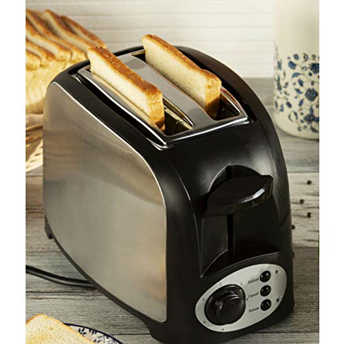 TronicXL 2-Schlitz Toaster 750W mit Brötchen-Aufsatz - schwarz silber mit Aufwärm- und Auftau-funktion + Automatische… – Bild 3