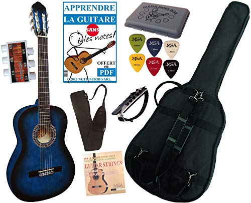 Pack Guitare Classique 4/4 Avec 5 Accessoires ~ Neuve & Garantie (bleue)