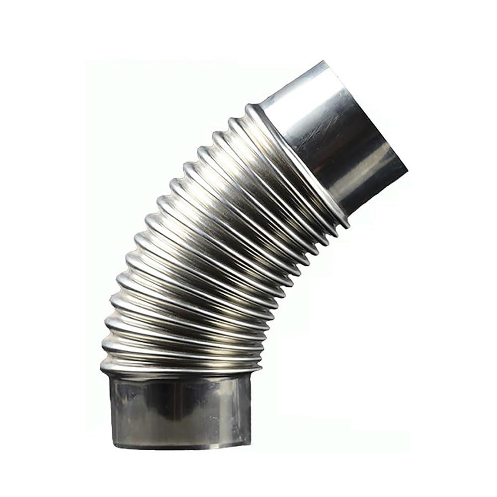 kolanko kanału wentylacyjnego do kuchni, 60mm-110mm stal nierdzewna rura adaptera komina kolanko rury pieca rura kominowa odporna na ciepło srebrna(60mm)