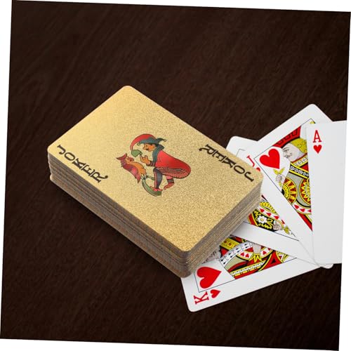 TOYANDONA Goldfolien Pokerkarten Feine Verarbeitung für Poker Spiele Party Zubehör und Zaubertricks Geschenkidee für Erwachsene – Bild 8
