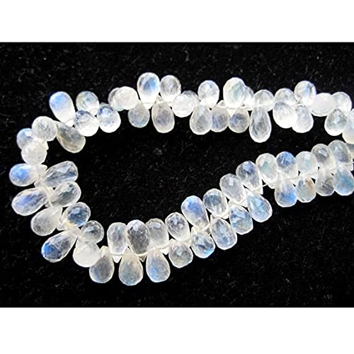 Pierre de lune arc-en-ciel perle goutte facettée, la magie des pierres naturelles pour bijoux précieux