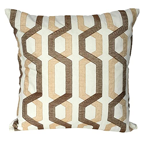 A&B Home T38702-BEIG, Beige, 18-Inch 100-percent Cotton Throw Pillow
