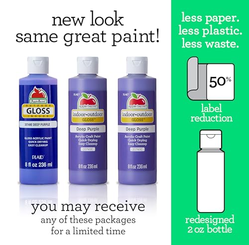 Image of Apple Barrel, Gloss Acrylic Paint, Gloss Black, 8 fl oz (Pack of 2)