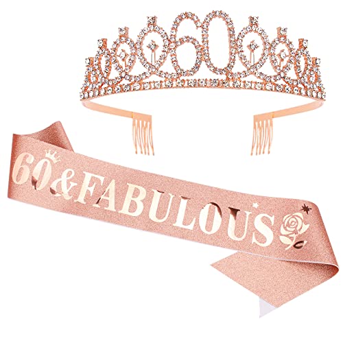 Set de marco y tiara para 60 cumpleaños para mujer regalo