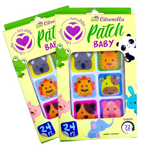 Citronella Patch Baby, Cerotti Antizanzare per Bambini, 48 Pezzi, Durata 72 Ore